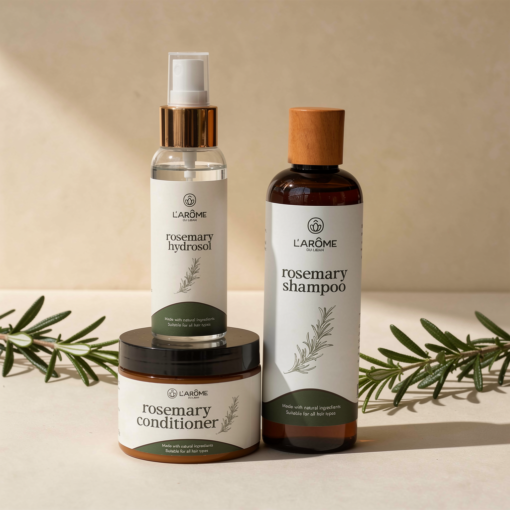 Basic Rosemary Hair Bundle Trio – Shampoo, Conditioner & Hydrosol