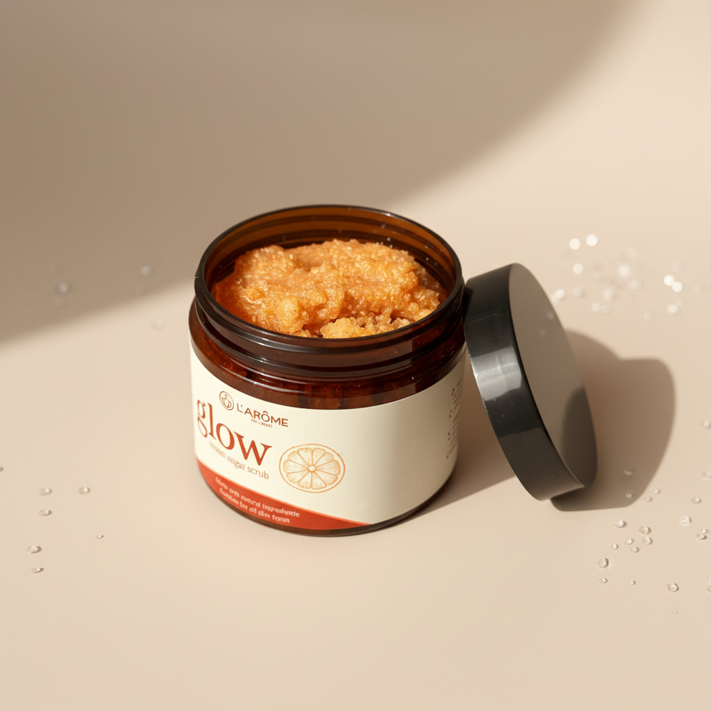GLOW Brown Sugar Body Scrub – Exfoliate, Hydrate & Soften