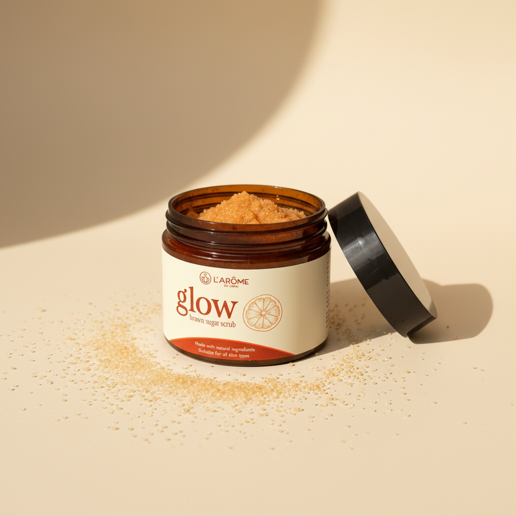 GLOW Brown Sugar Body Scrub – Exfoliate, Hydrate & Soften